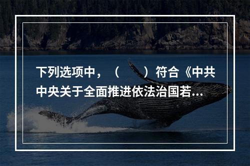 下列选项中，（　　）符合《中共中央关于全面推进依法治国若干