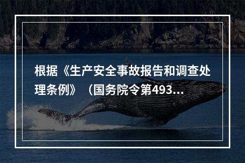 根据《生产安全事故报告和调查处理条例》（国务院令第493号）