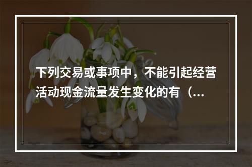 下列交易或事项中，不能引起经营活动现金流量发生变化的有（  