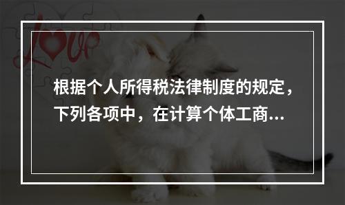 根据个人所得税法律制度的规定，下列各项中，在计算个体工商户经