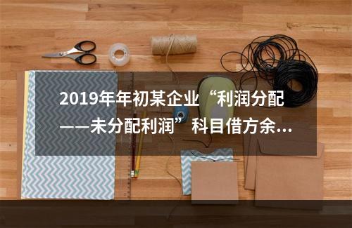 2019年年初某企业“利润分配——未分配利润”科目借方余额2