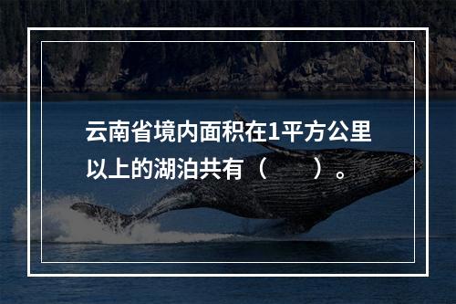 云南省境内面积在1平方公里以上的湖泊共有（　　）。