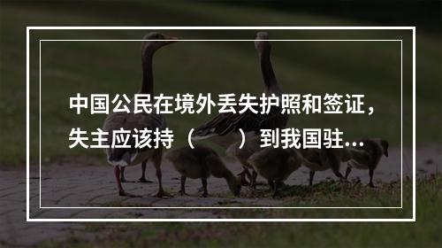 中国公民在境外丢失护照和签证，失主应该持（　　）到我国驻该