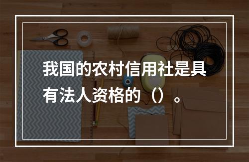 我国的农村信用社是具有法人资格的（）。