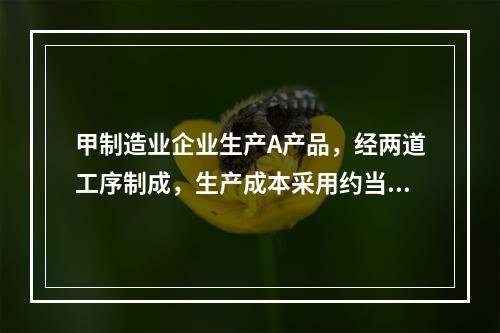 甲制造业企业生产A产品，经两道工序制成，生产成本采用约当产量