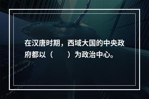 在汉唐时期，西域大国的中央政府都以（　　）为政治中心。