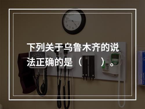 下列关于乌鲁木齐的说法正确的是（　　）。