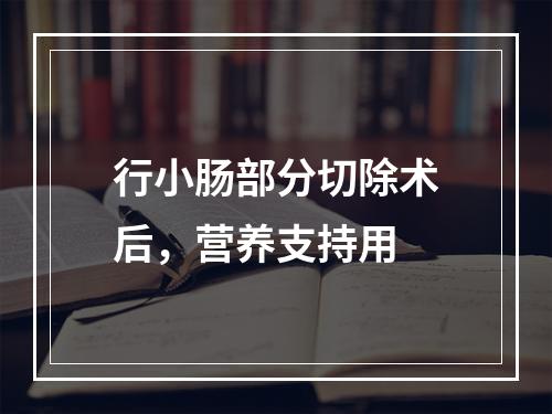 行小肠部分切除术后，营养支持用