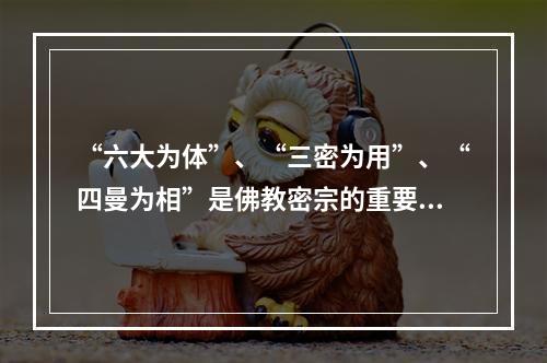 “六大为体”、“三密为用”、“四曼为相”是佛教密宗的重要理