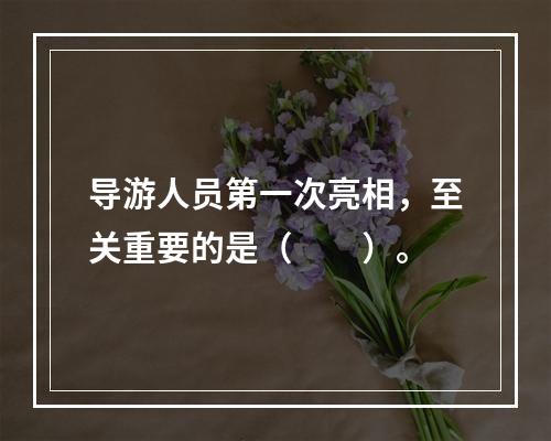 导游人员第一次亮相，至关重要的是（　　）。