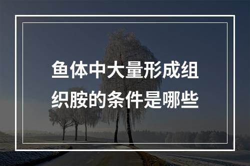 鱼体中大量形成组织胺的条件是哪些