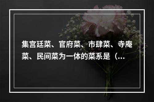 集宫廷菜、官府菜、市肆菜、寺庵菜、民间菜为一体的菜系是（　