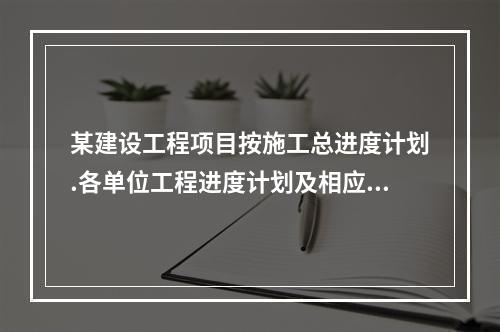 某建设工程项目按施工总进度计划.各单位工程进度计划及相应分部