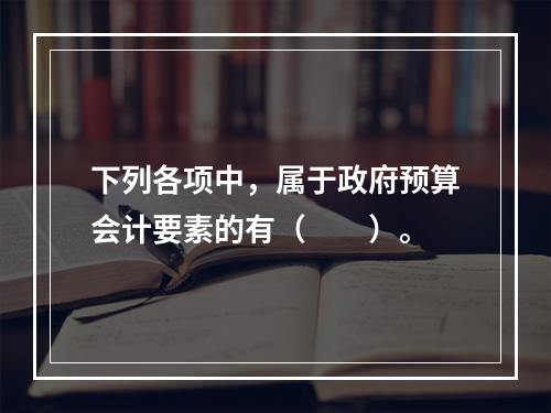 下列各项中，属于政府预算会计要素的有（　　）。