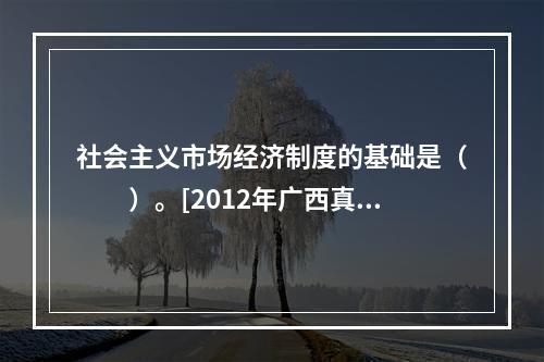 社会主义市场经济制度的基础是（　　）。[2012年广西真题