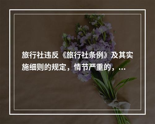 旅行社违反《旅行社条例》及其实施细则的规定，情节严重的，由