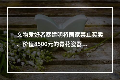 文物爱好者蔡建明将国家禁止买卖、价值8500元的青花瓷器文