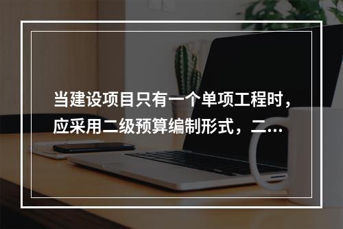 当建设项目只有一个单项工程时，应采用二级预算编制形式，二级预