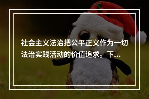 社会主义法治把公平正义作为一切法治实践活动的价值追求。下列