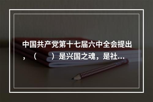 中国共产党第十七届六中全会提出，（　　）是兴国之魂，是社会