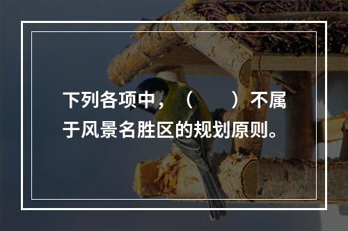 下列各项中，（　　）不属于风景名胜区的规划原则。