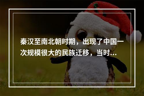 秦汉至南北朝时期，出现了中国一次规模很大的民族迁移，当时，