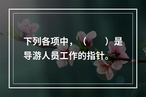 下列各项中，（　　）是导游人员工作的指针。