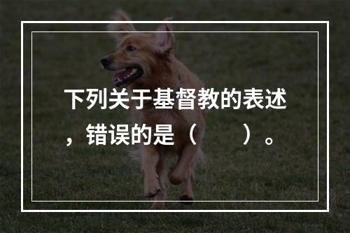 下列关于基督教的表述，错误的是（　　）。