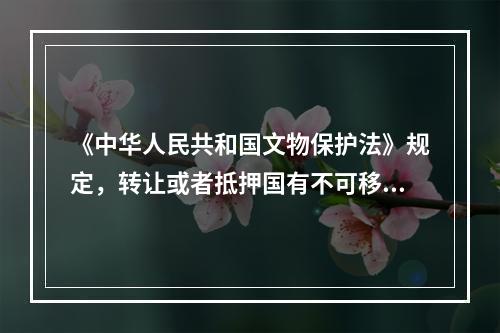 《中华人民共和国文物保护法》规定，转让或者抵押国有不可移动