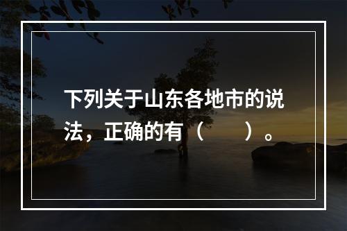 下列关于山东各地市的说法，正确的有（　　）。