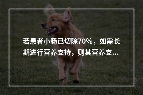 若患者小肠已切除70％，如需长期进行营养支持，则其营养支持最