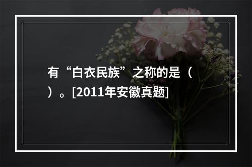 有“白衣民族”之称的是（　　）。[2011年安徽真题]