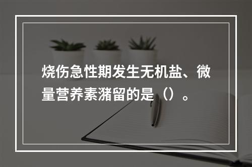 烧伤急性期发生无机盐、微量营养素潴留的是（）。