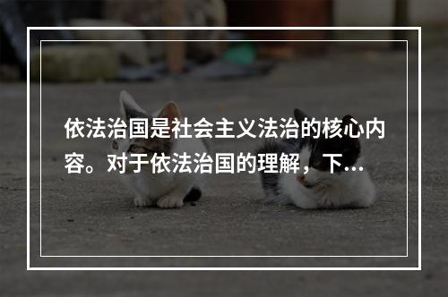 依法治国是社会主义法治的核心内容。对于依法治国的理解，下列