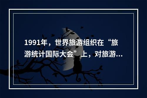 1991年，世界旅游组织在“旅游统计国际大会”上，对旅游概