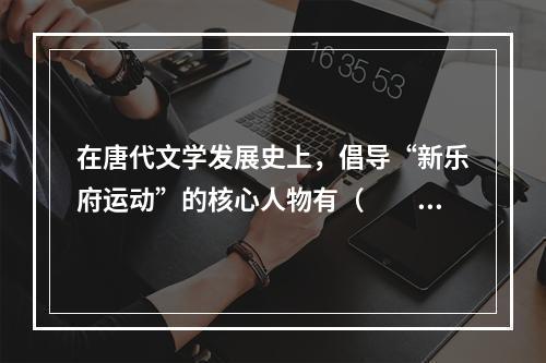 在唐代文学发展史上，倡导“新乐府运动”的核心人物有（　　）