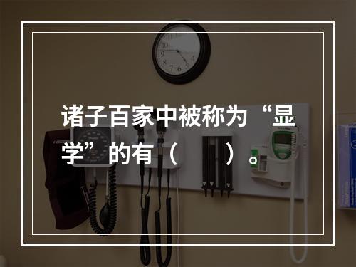 诸子百家中被称为“显学”的有（　　）。