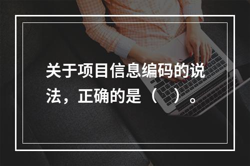 关于项目信息编码的说法，正确的是（　）。