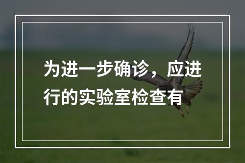 为进一步确诊，应进行的实验室检查有