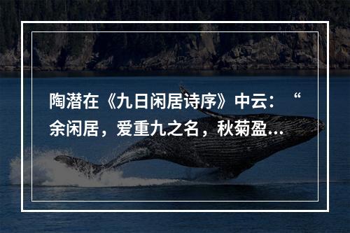 陶潜在《九日闲居诗序》中云：“余闲居，爱重九之名，秋菊盈园