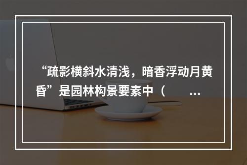 “疏影横斜水清浅，暗香浮动月黄昏”是园林构景要素中（　　）