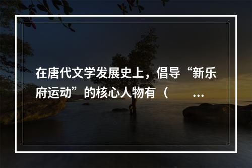 在唐代文学发展史上，倡导“新乐府运动”的核心人物有（　　）