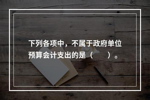 下列各项中，不属于政府单位预算会计支出的是（　　）。