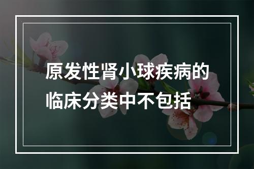 原发性肾小球疾病的临床分类中不包括