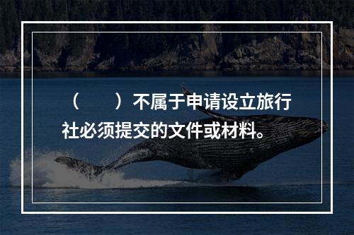 （　　）不属于申请设立旅行社必须提交的文件或材料。