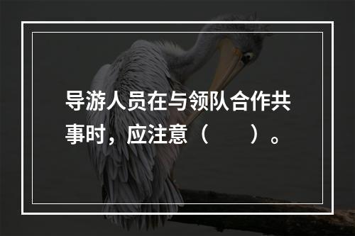 导游人员在与领队合作共事时，应注意（　　）。