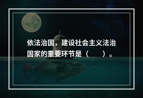 依法治国，建设社会主义法治国家的重要环节是（　　）。