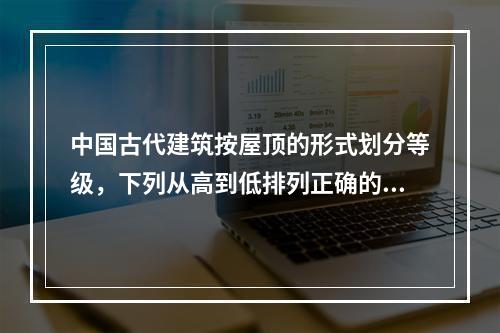 中国古代建筑按屋顶的形式划分等级，下列从高到低排列正确的是