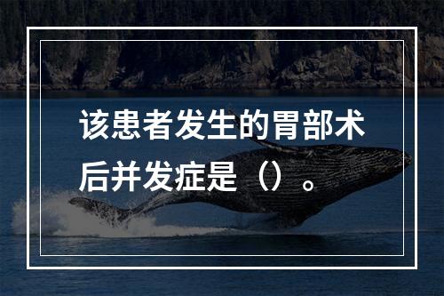 该患者发生的胃部术后并发症是（）。