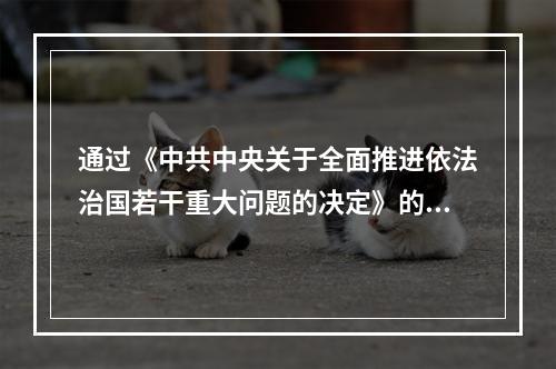 通过《中共中央关于全面推进依法治国若干重大问题的决定》的会